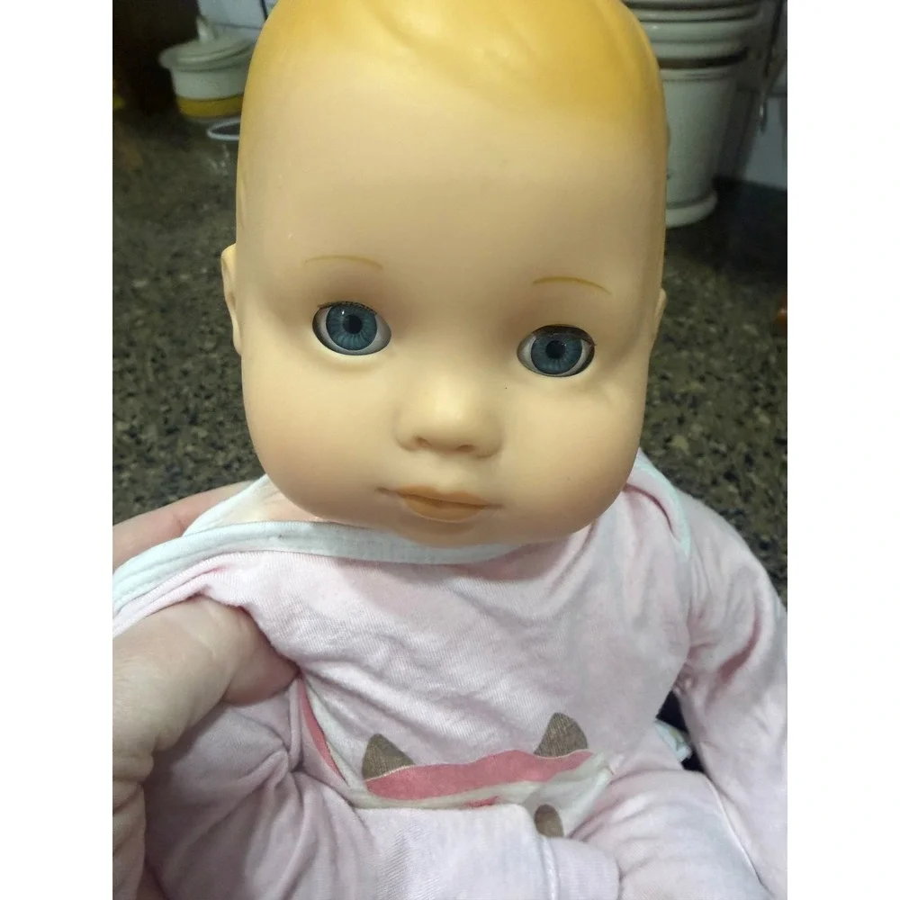 American Girl Bitty‎ Baby Doll Blue Eyes Blonde Hair Pink Onesie 15 Inch